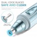 ZORAMI Ear and Nose Hair Trimmer Clipper - 2024 Professional Painless Eyebrow & Facial Hair Trimmer for Men Women, Battery-Operated Trimmer with IPX7 Waterproof, Dual Edge Blades for Easy Cleansing Blue